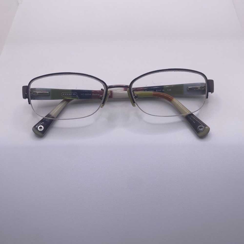 Coach Eyeglasses Women FRAME ONLY HC5004 Bettie Half Rim 51-16-135 Purple 880